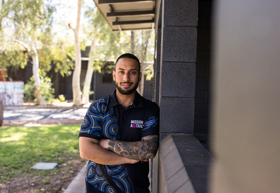 Bim Singh stands outside Mission Australia's Sobering Up Shelter in Darwin.